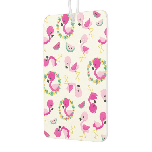 Tropisch patroon, vlamingos, watermeloenen, bloeme luchtverfrisser (Links)