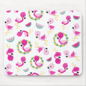 Tropisch patroon, vlamingos, watermeloenen, bloeme muismat (Voorkant)