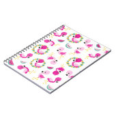 Tropisch patroon, vlamingos, watermeloenen, bloeme notitieboek (Linkerzijde)