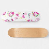 Tropisch patroon, vlamingos, watermeloenen, bloeme persoonlijk skateboard (Horizontaal)