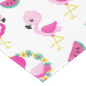 Tropisch patroon, vlamingos, watermeloenen, bloeme tafelkleed (Gekanteld)