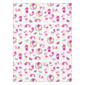 Tropisch patroon, vlamingos, watermeloenen, bloeme tafelkleed (Voorkant)