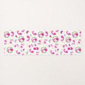 Tropisch patroon, vlamingos, watermeloenen, bloeme yogamat (Achterkant (horizontaal))