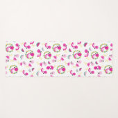 Tropisch patroon, vlamingos, watermeloenen, bloeme yogamat (Voorkant (horizontaal))