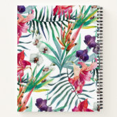 Tropisch patroon voor eilandstijl met monogram notitieboek (Achterkant)