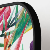 Tropisch patroon voor eilandstijl met monogram pickleball paddle (Links Detail)