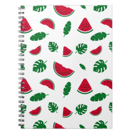 tropisch patroon, watermeloen patroon, tropische z notitieboek