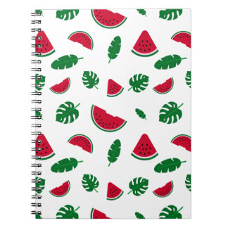 tropisch patroon, watermeloen patroon, tropische z notitieboek