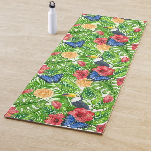 Tropisch patroon yogamat (In situ)