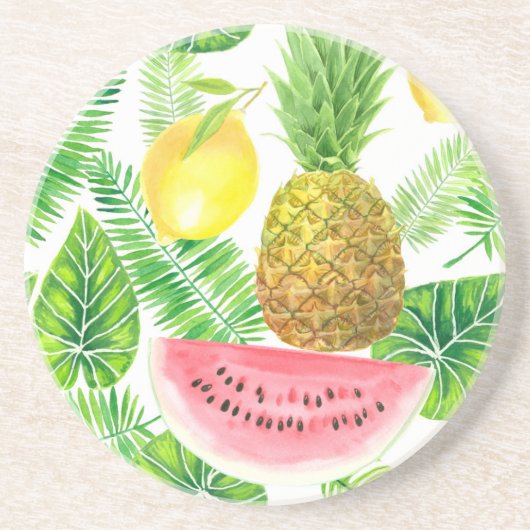 Tropisch patroon zandsteen onderzetter (Voorkant)