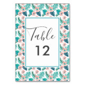 Tropisch Peach roze Floral Hawaiian Beach Weddensc Kaart (Achterkant)