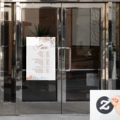 Tropisch Perzik en Blauwe Diensten Menu Raamsticker (Kantoordeur)