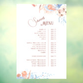 Tropisch Perzik en Blauwe Diensten Menu Raamsticker (Vel 3)