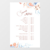 Tropisch Perzik en Blauwe Diensten Menu Raamsticker (Vel)
