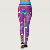 Tropisch Pickleball, magenta Leggings (Achterkant)