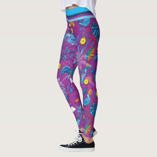 Tropisch Pickleball, magenta Leggings (Links)