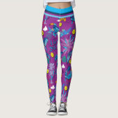 Tropisch Pickleball, magenta Leggings (Voorkant)