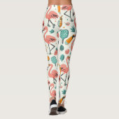 Tropisch pickleball spelen leggings (Achterkant)