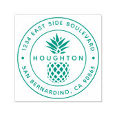 Tropisch Pineappel Aangepast Ronde Adres van de Te Zelfinktende Stempel (Design)