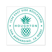 Tropisch Pineappel Aangepast Ronde Adres van de Te