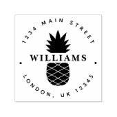 Tropisch Pineappel Aangepast Ronde Adres van de Te Zelfinktende Stempel (Design)
