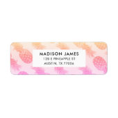 Tropisch Pineappel Patroon Aangepast retouradres Etiket (Voorkant)