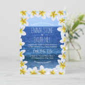 Tropisch plakkersbont Lijst Zee Uitzicht bruiloft Kaart (Staand voorkant)