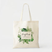 Tropisch Plam Leaf Personalized Bridesmaid Tote Bag (Voorkant)