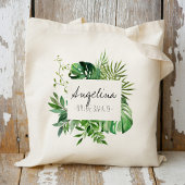 Tropisch Plam Leaf Personalized Bridesmaid Tote Bag