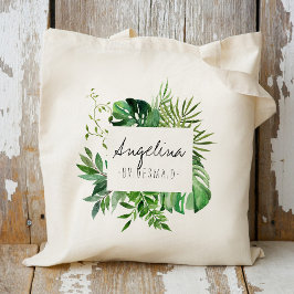 Tropisch Plam Leaf Personalized Bridesmaid Tote Bag