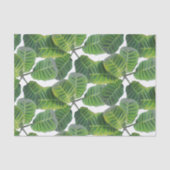 Tropisch Plant Bladpatroon Groen en Witte Zomer Tissuepapier (Voorkant)