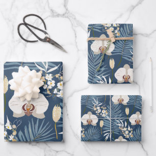 Tropisch plant- en bloemmotief inpakpapier vel