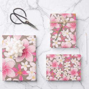 Tropisch plant- en bloemmotief inpakpapier vel