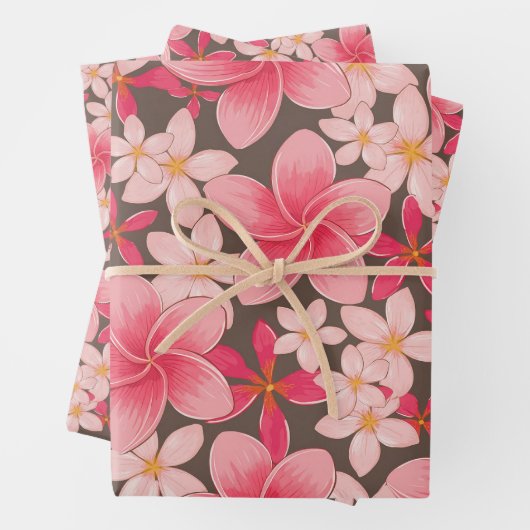 Tropisch plant- en bloemmotief inpakpapier vel (In situ)