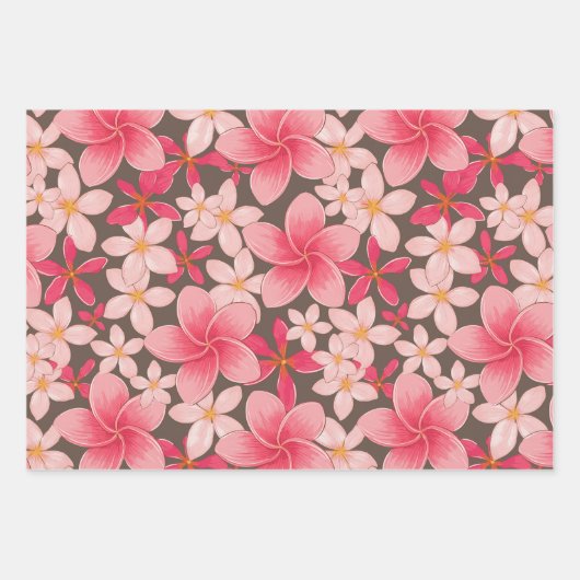 Tropisch plant- en bloemmotief inpakpapier vel (Voorkant)