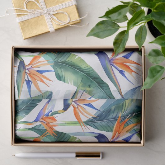 Tropisch plant- en bloemmotief tissuepapier (Geschenk)