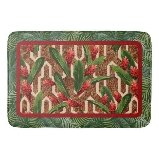 Tropisch Plant- en palmpatroon Badmat (Voorkant)