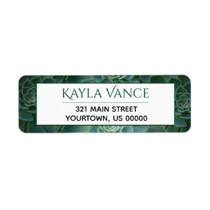 Tropisch Plant in de Succulente woestijn Etiket