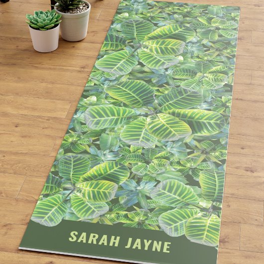 Tropisch Plant Patroonnaam Lush Green Yoga Mat