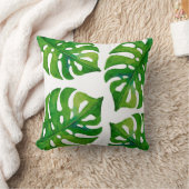 Tropisch plant verlaat waterverf deuropenkussen kussen (Deken)