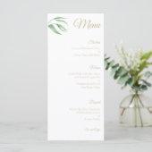 Tropisch Plantblad Huwelijksmenu Menu (Staand voorkant)
