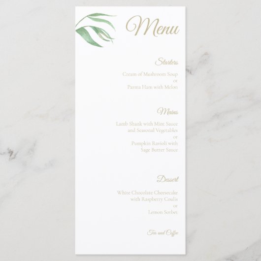 Tropisch Plantblad Huwelijksmenu Menu (Voorkant)