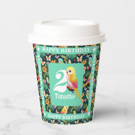Tropisch plezier voor je 2e verjaardag: kleurrijk papieren bekers