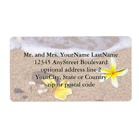 Tropisch Plumeria Beach Etiket (Voorkant)