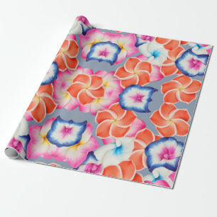 Tropisch Plumeria Flowers X Patroon Cadeaupapier