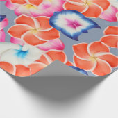 Tropisch Plumeria Flowers X Patroon Cadeaupapier (Hoek)