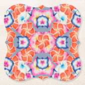 Tropisch Plumeria Flowers X Patroon Kartonnen Onderzetters (Voorkant)