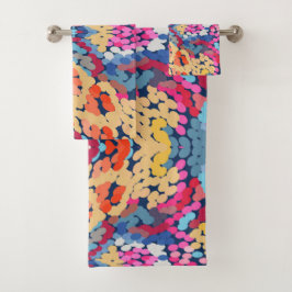 Tropisch Plumeria Spotted Flowers Tegel Pattern Bad Handdoek