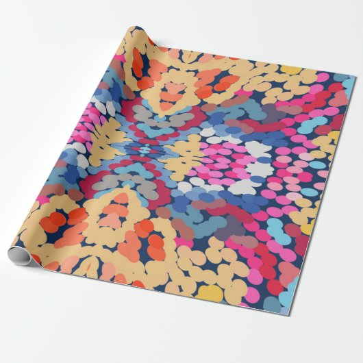 Tropisch Plumeria Spotted Flowers Tegel Pattern Cadeaupapier (Uitgerold)