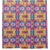 Tropisch Plumeria Spotted Flowers Tegel Pattern Douchegordijn (Voorkant)